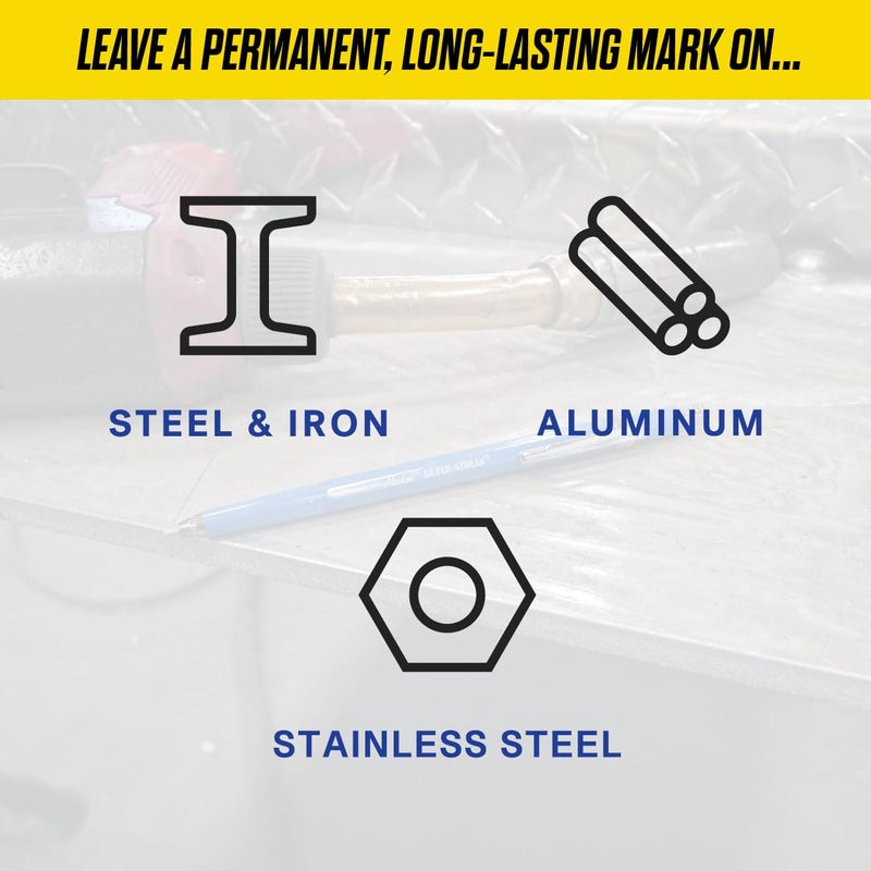 Hot Max Markal 96107 Silver-Streak Round Metal Marker with 6 Refills - Image 3